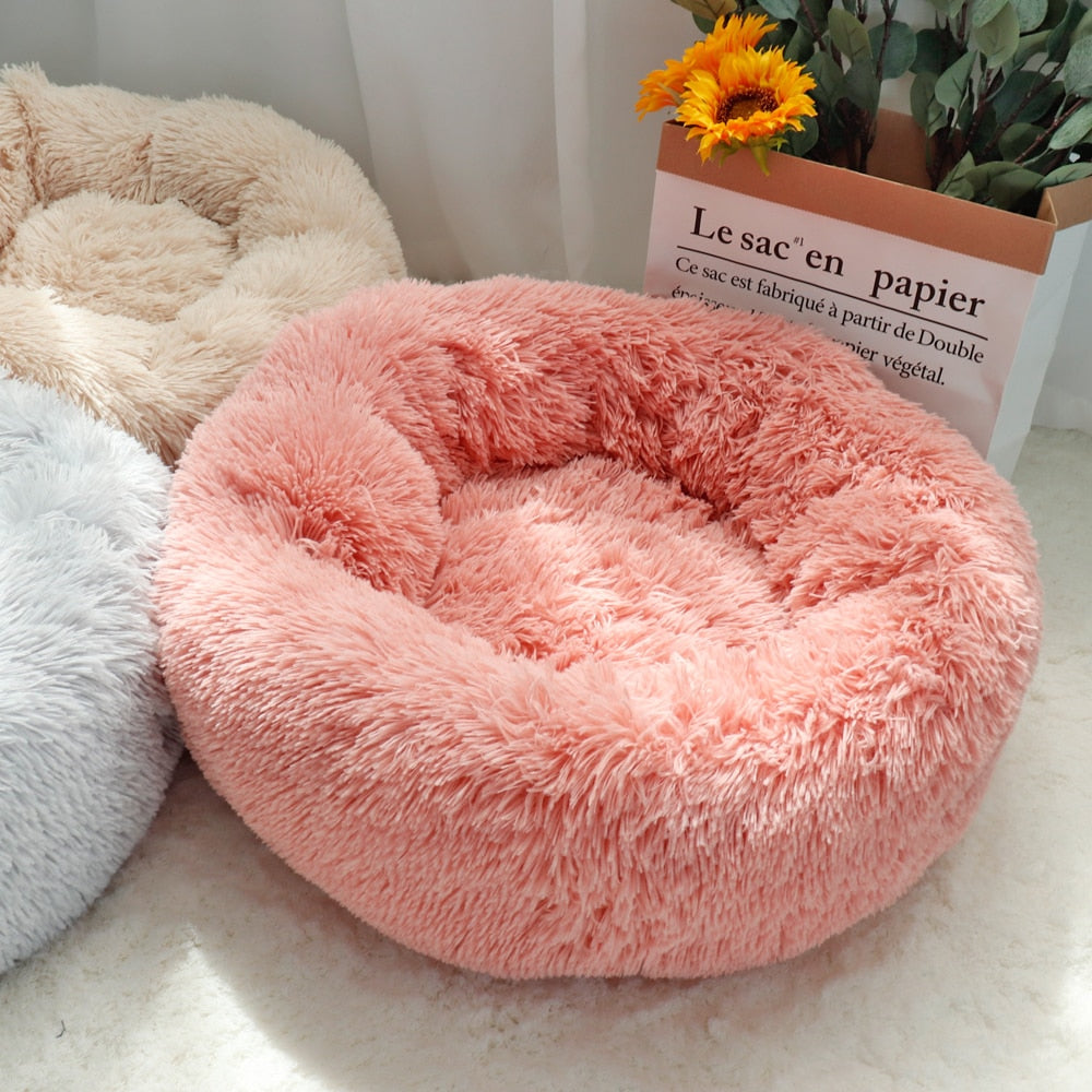 Warm Fleece Round Dog Bed