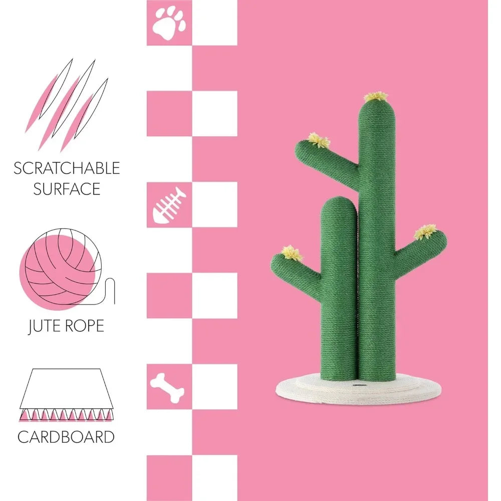 Cactus Cat Scratching Post with Flower Toys