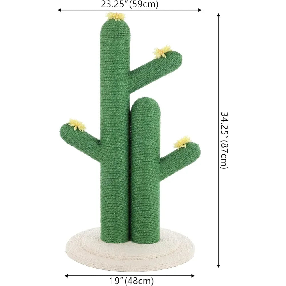Cactus Cat Scratching Post with Flower Toys