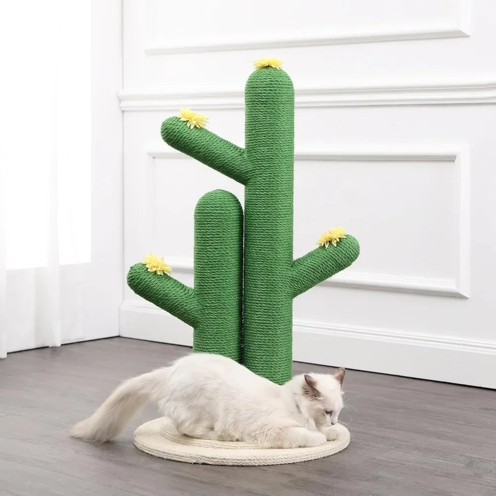 Cactus Cat Scratching Post with Flower Toys