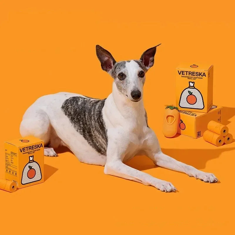 Orange Scent Poo Bags