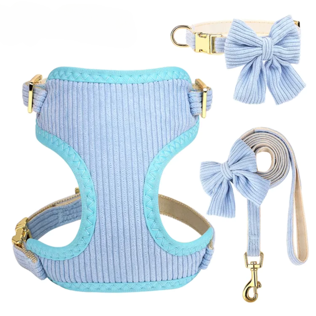 Bowtie Dog Collar, Leash and Harness Set