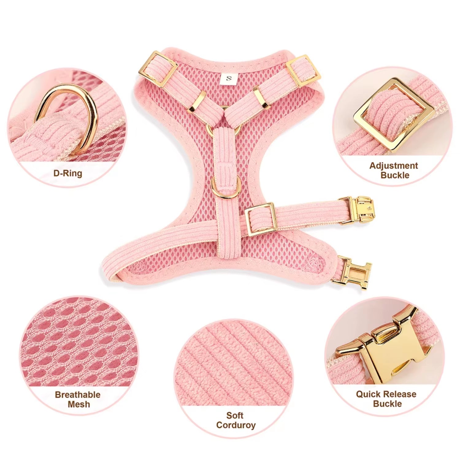 Adorable Pink Bowtie Dog Collar Leash Set - Soft Vest Harness for Small and Medium Dogs - Perfect for Outdoor Walking Cat Collar